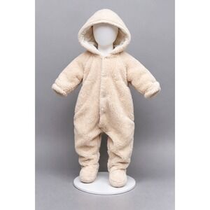 Tot Lines VTG Baby Bunting Suit Cozy Fuzzy Sherpa Winter Jumpsuit Medium USA